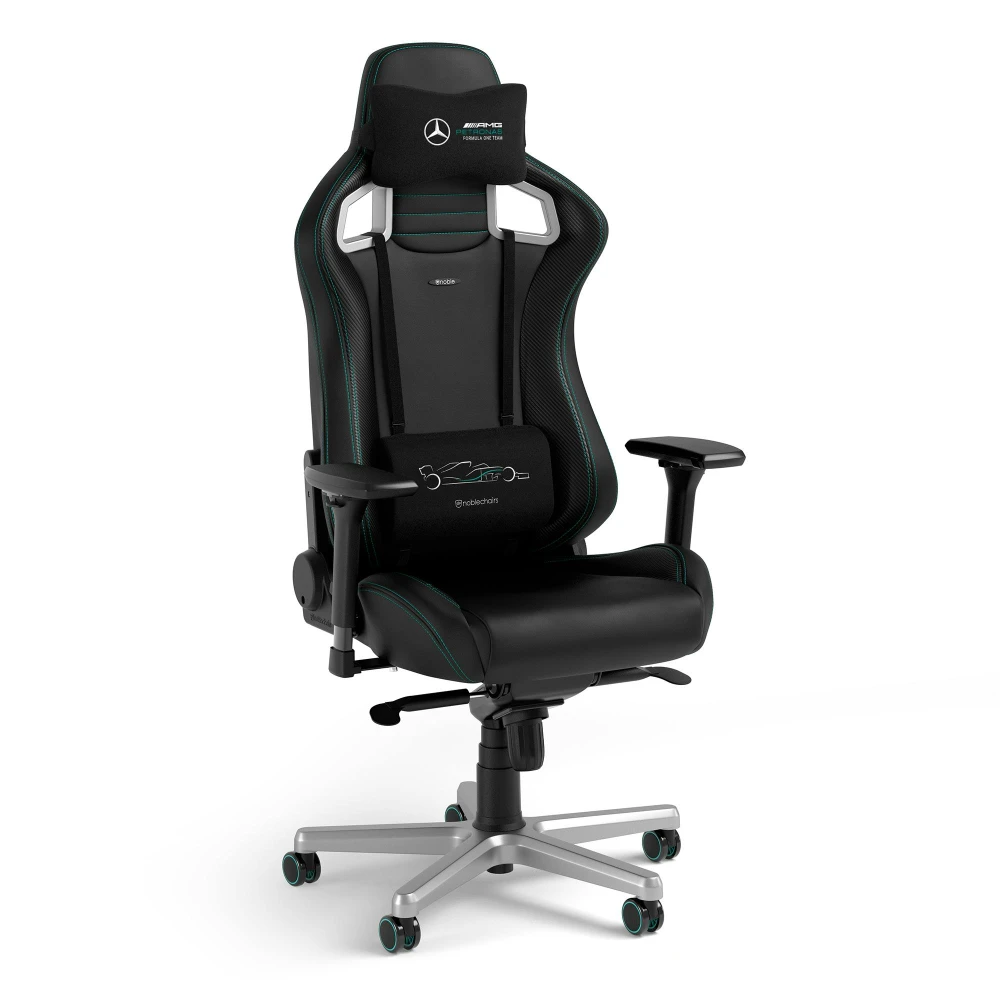 Žaidimų kėdė Noblechairs EPIC Mercedes-AMG Petronas Formula One Team - 2021 Edition Vinilo/PU hibridinės odos žaidimų kėdė
