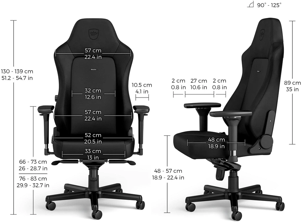 Žaidimų kėdė Noblechairs HERO High-tech faux leather Gaming Chair, Black Edition