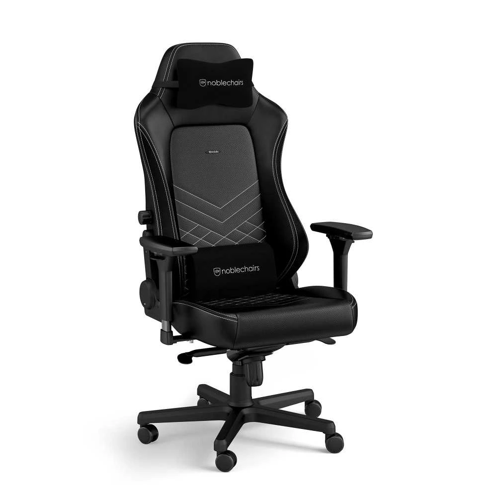 Žaidimų kėdė Noblechairs HERO PU-Leather Gaming Chair, Juoda-balta