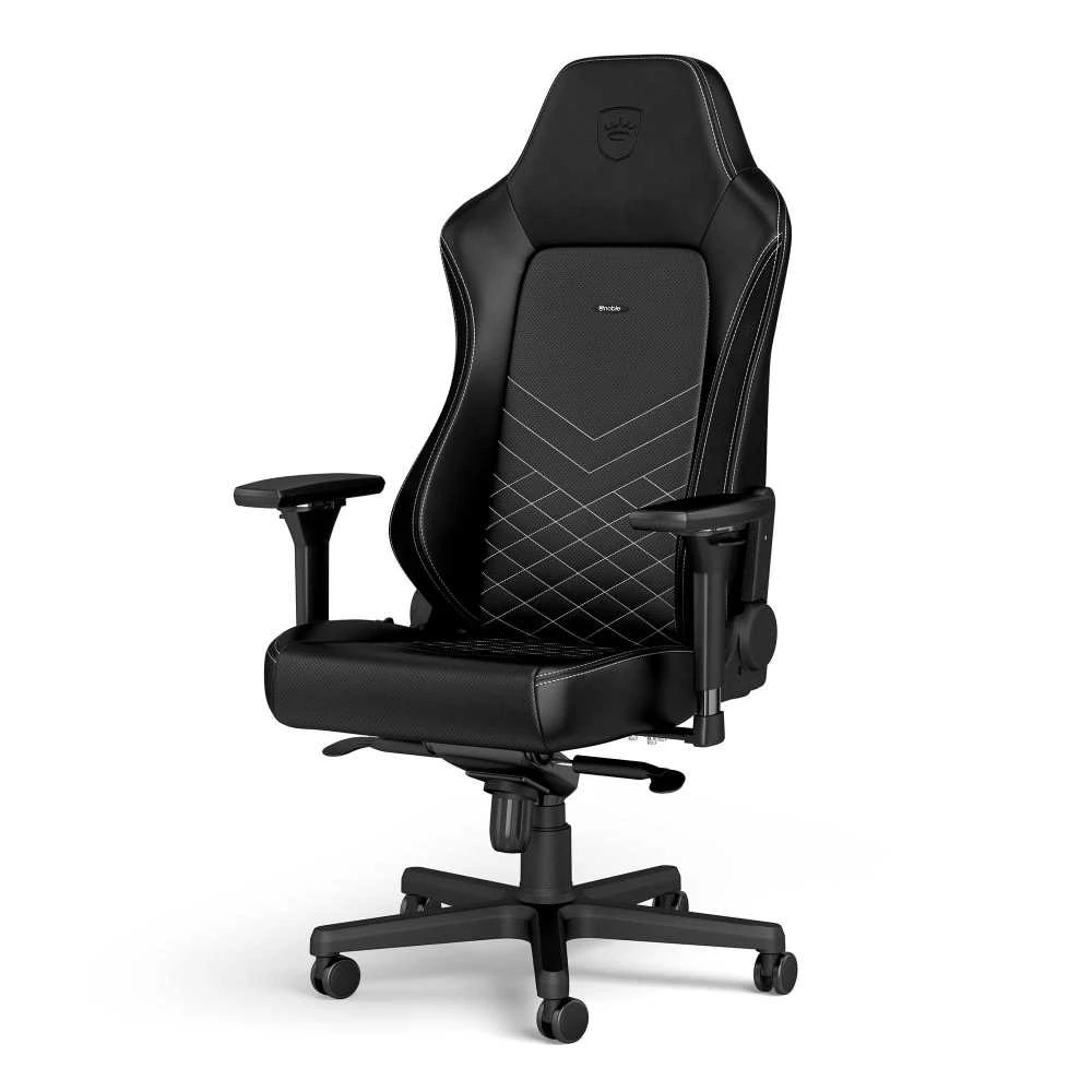 Žaidimų kėdė Noblechairs HERO PU-Leather Gaming Chair, Juoda-balta