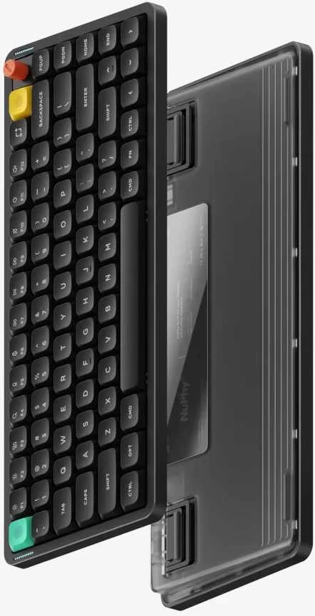 NuPhy Air75 V3 Wireless Belaidė Žaidimų Klaviatūra | Nebula Dark, Raudona Nano