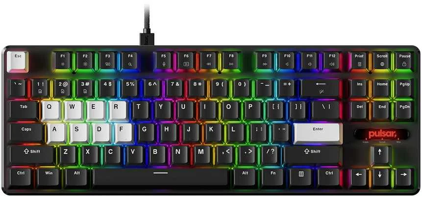 Pulsar PCMK 2 HE TKL - US išdėstymas - Hot-Swappable Hall Effect Switches - Juodas (Juoda) Magnetinė Žaidimų Klaviatūra