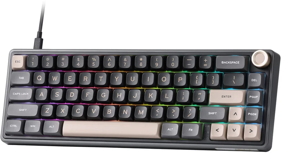 Royal Kludge R65 RGB Phantom laidinė mechaninė klaviatūra | 60%, Chartreuse switches, US