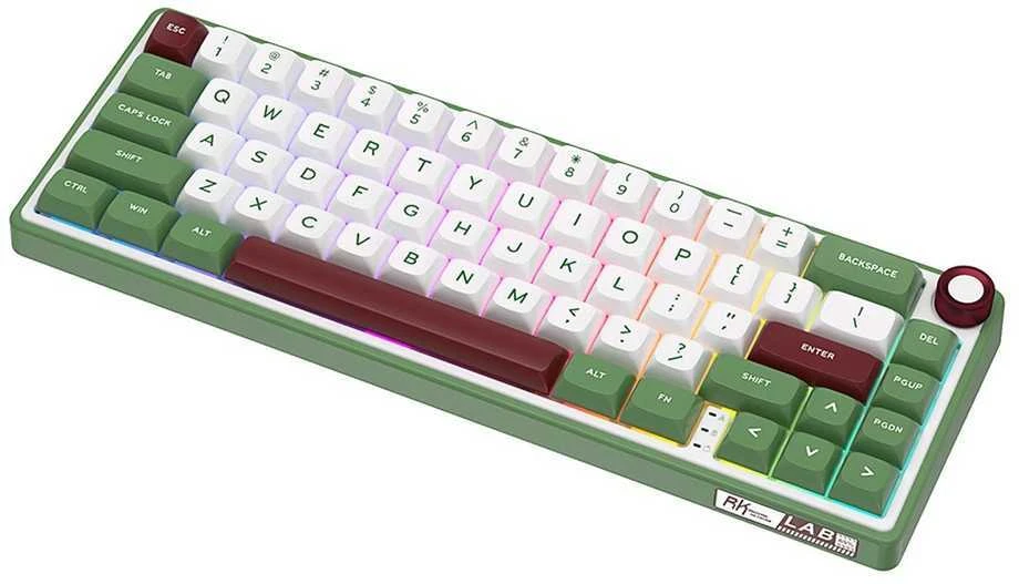 Royal Kludge R65 RGB Žalias sand laidinė mechaninė klaviatūra | 60%, Chartreuse switches, US