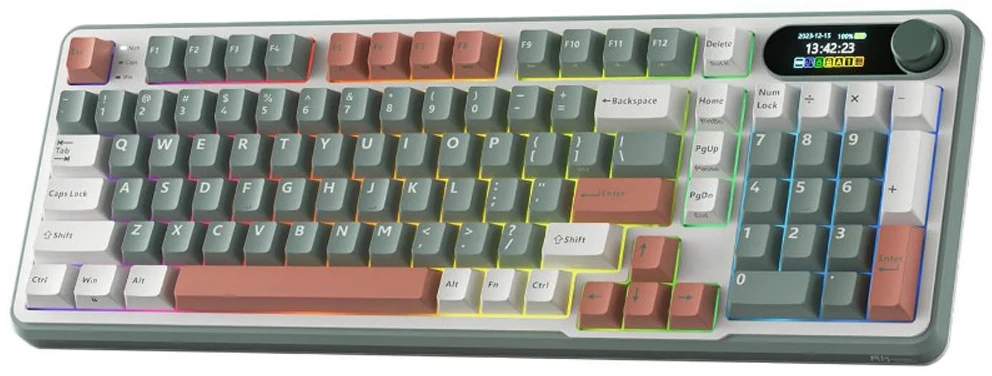Royal Kludge RK-S98 Camping belaidė klaviatūra | 96%, Hot-swap, Chartreuse switches, US