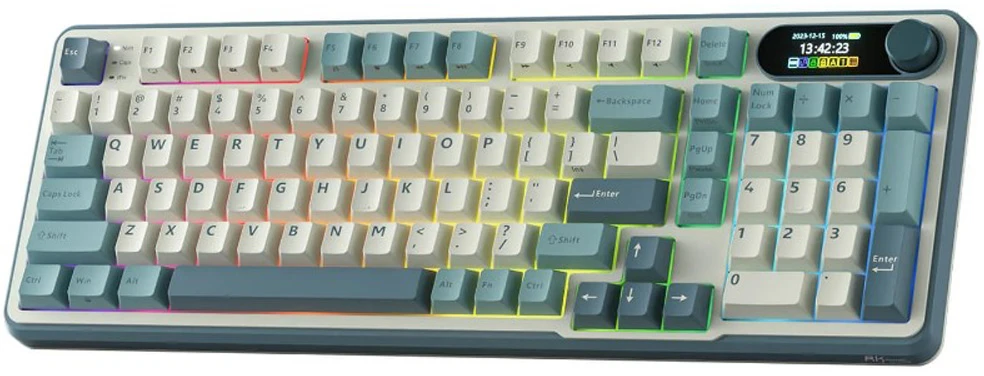 Royal Kludge RK-S98 Light Cloud belaidė klaviatūra | 96%, Hot-swap, Chartreuse switches, US