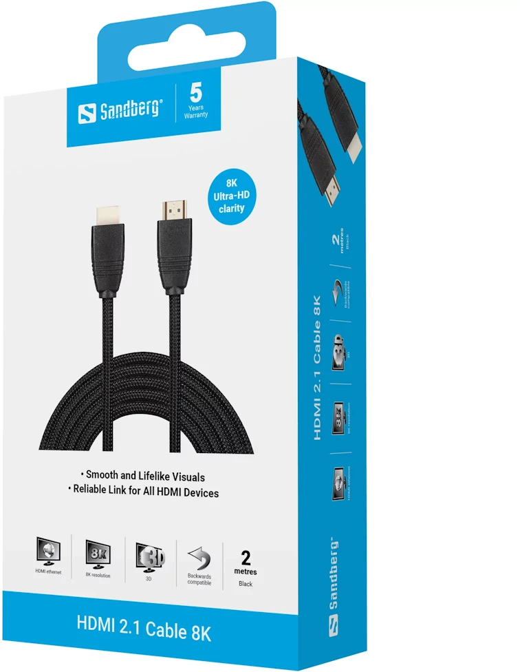 Sandberg HDMI 2.1 Cable 8K, 2m