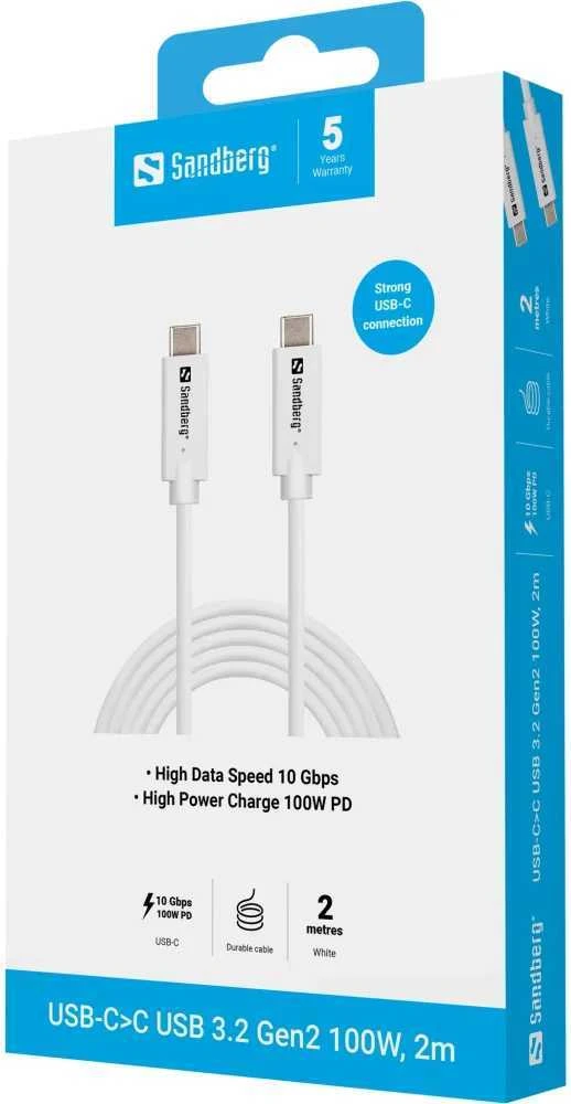Sandberg USB-C>C USB 3.1 G2 100W, 2M