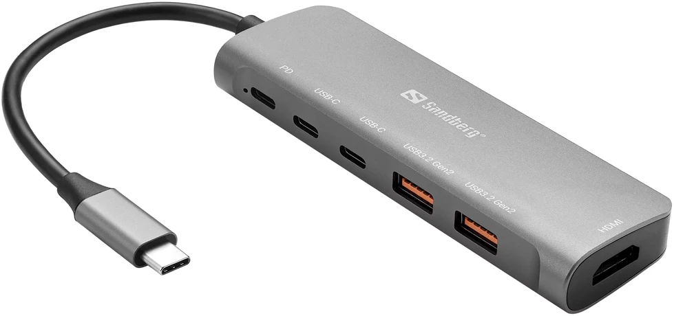 Sandberg USB-C dokas HDMI + 2xUSB-A + 2xUSB-C + PD100W