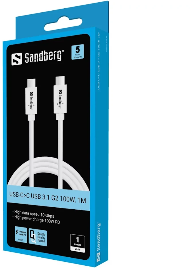 Sandberg USB-C>C USB 3.1 G2 100W, 1M