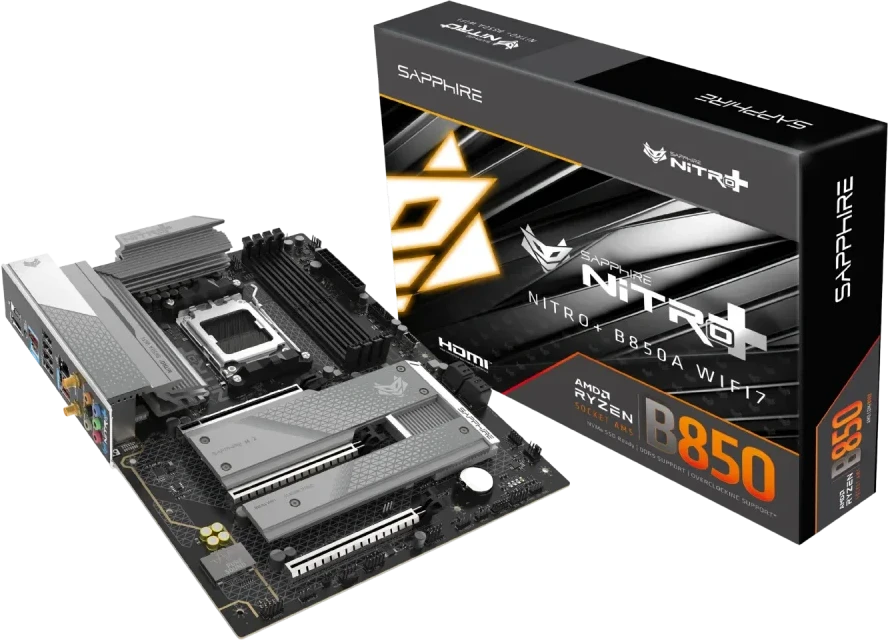 Sapphire NITRO+ B850A WIFI 7 AMD B850 Socket AM5 micro ATX pagrindinė plokštė
