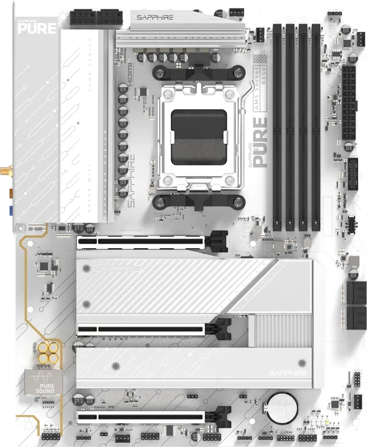 Sapphire PURE B850A WIFI 7 AMD B850 Socket AM5 ATX pagrindinė plokštė