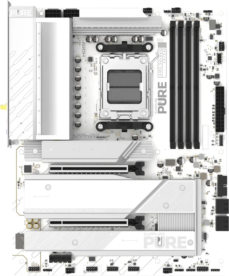 „Sapphire Pure X870A WiFi7“, AMD X870 pagrindinė plokštė – AM5 lizdas, DDR5