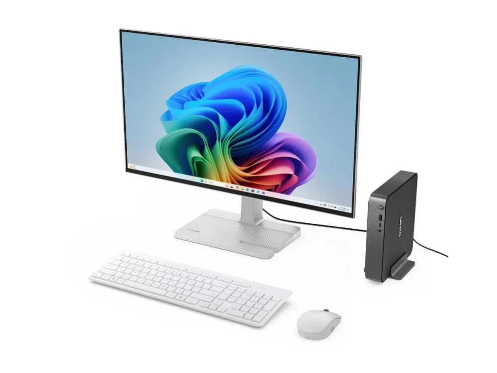 Stacionarus kompiuteris LENOVO IdeaCentre Mini 01Q8X10 Snapdragon X Plus X1P-64-100 32GB 1TB SSD M.2 2280 PCIe Qualcomm Adreno GPU W11H 2YR Carryin