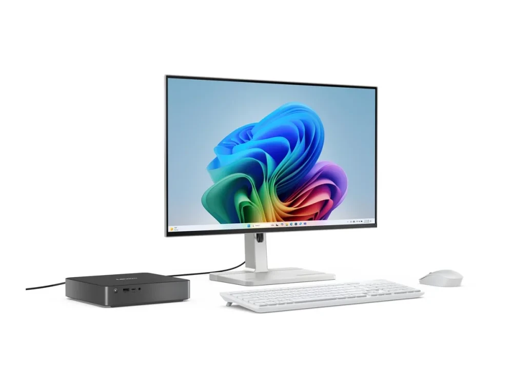 Stacionarus kompiuteris LENOVO IdeaCentre Mini 01Q8X10 Snapdragon X Plus X1P-64-100 32GB 1TB SSD M.2 2280 PCIe Qualcomm Adreno GPU W11H 2YR Carryin