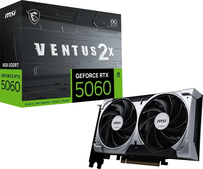 Vaizdo plokštė MSI GeForce RTX 5060 8G VENTUS 2X OC NVIDIA 8 GB GDDR7