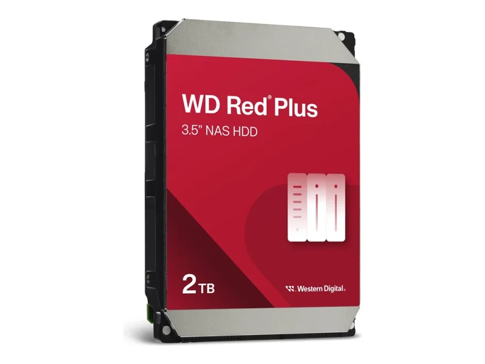 Kietasis diskas Sandisk WD Raudona Plus 2TB SATA 6Gb/s 3.5inch Rpm5400 128MB cache vidinis HDD diskas, didmeninis