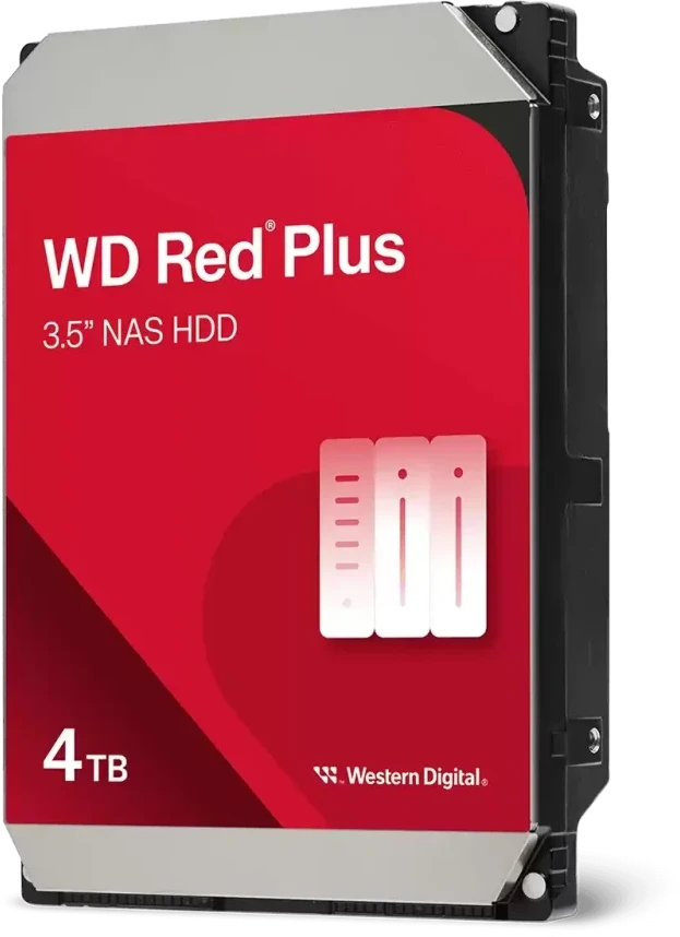 Sandisk WD Raudona Plus WD40EFZZ HDD (4 TB; 3.5"; 128 MB; 5400 rpm)