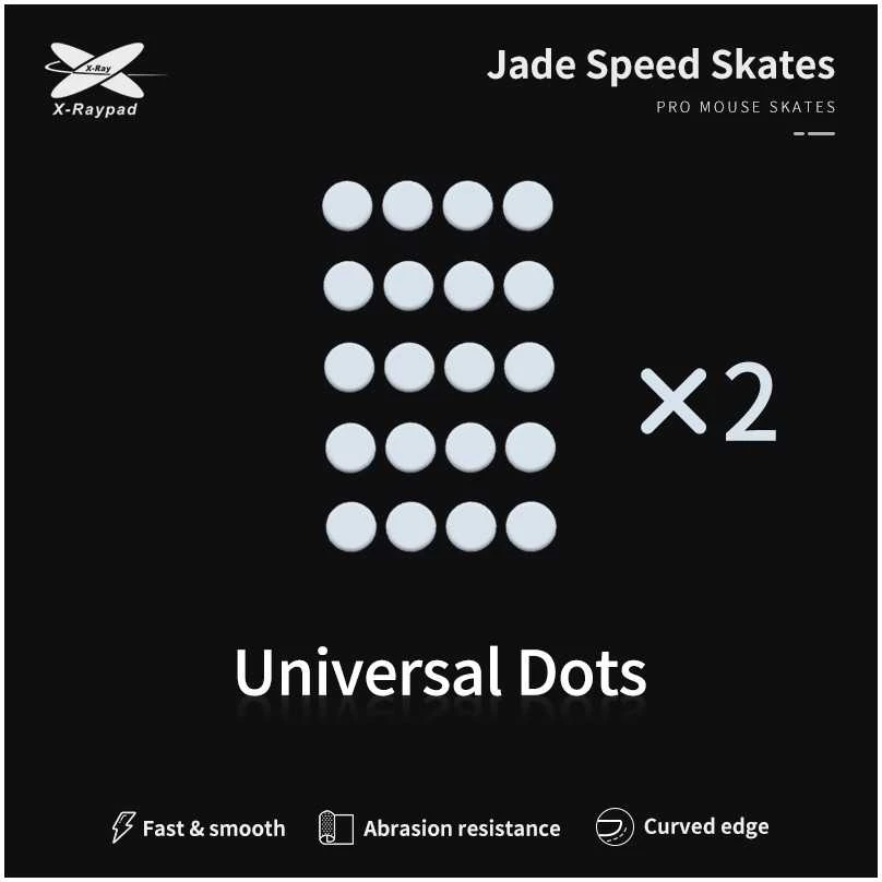 X-Raypad Jade Skates Universal Dots Baltas 40 vnt. (⌀6.5 x 0.8 mm) (Balti) Pakaitiniai Pelė Feet