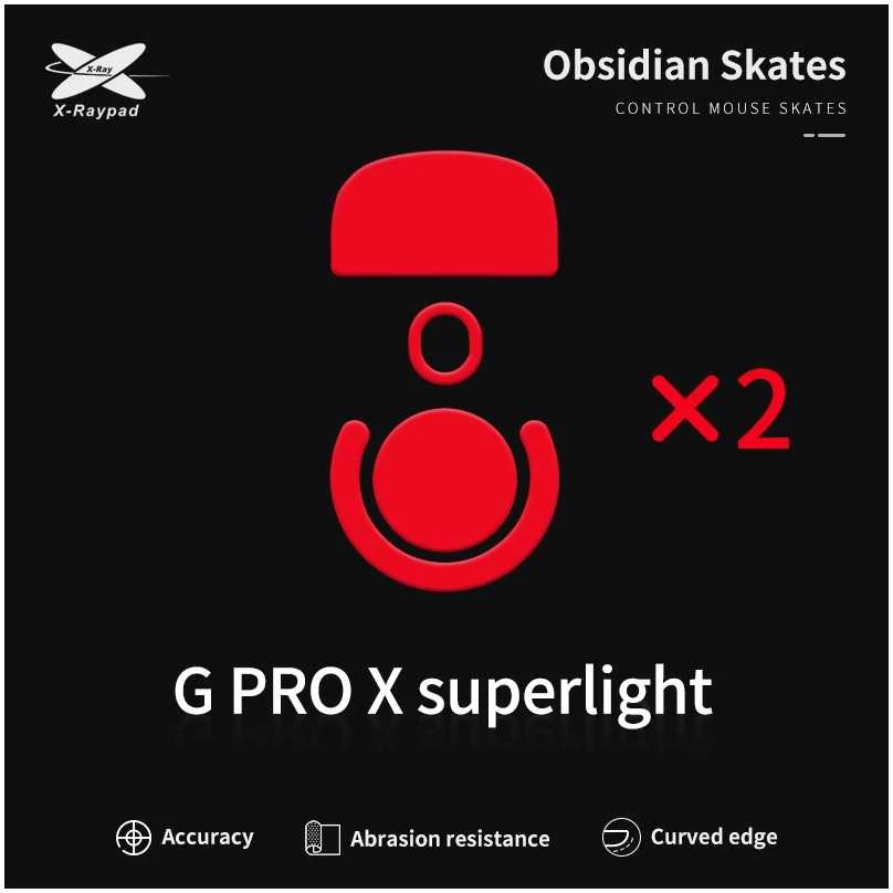 X-Raypad Obsidian Skates Logitech G Pro X Superlight Raudona 2 vnt. (Raudoni) Pakaitiniai Pelė Feet