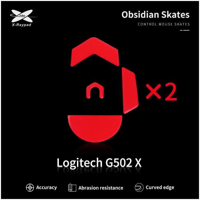 X-Raypad Obsidian Skates Logitech G502 X Raudona 2 vnt. (Raudoni) Pakaitiniai Pelė Feet