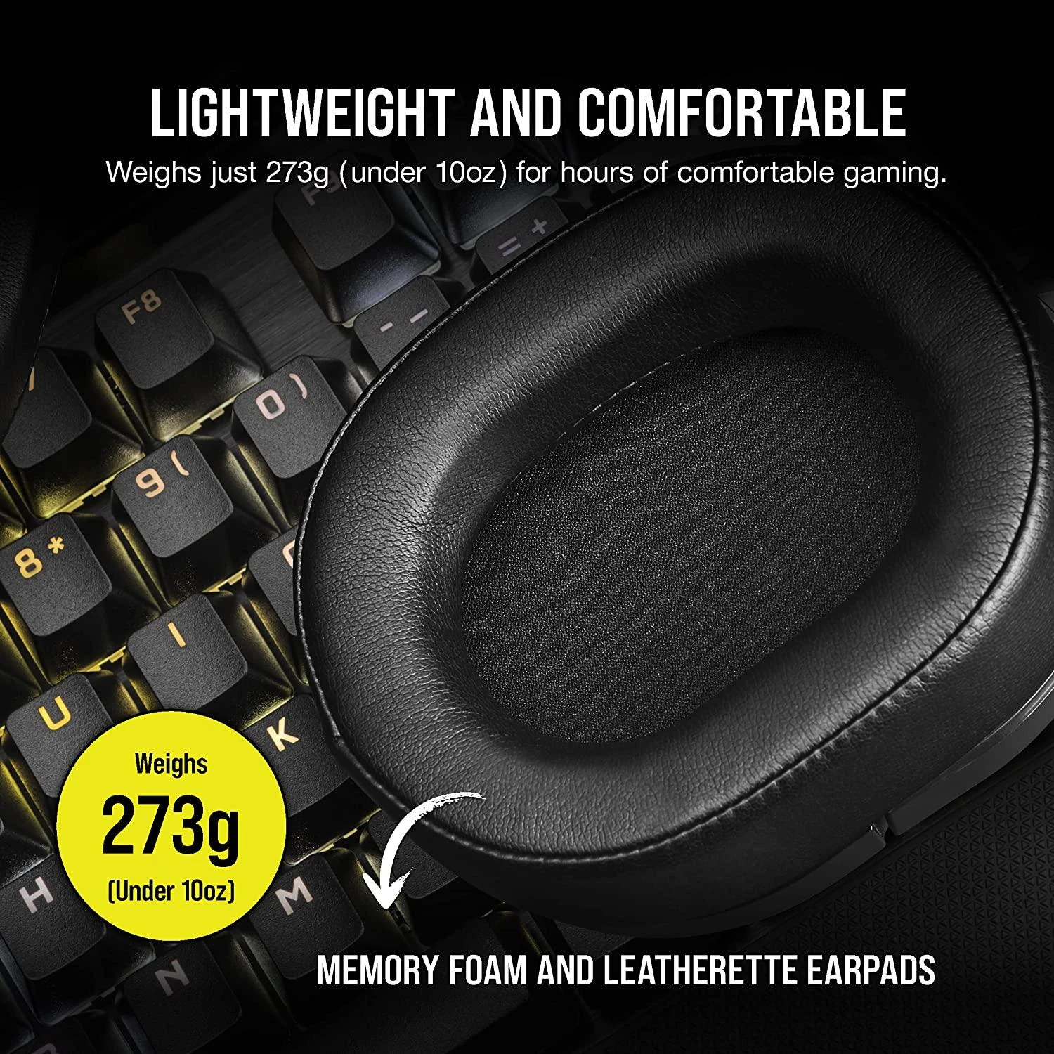 Žaidimų ausinės Corsair HS55 Surround Headset Carbon, Juodos