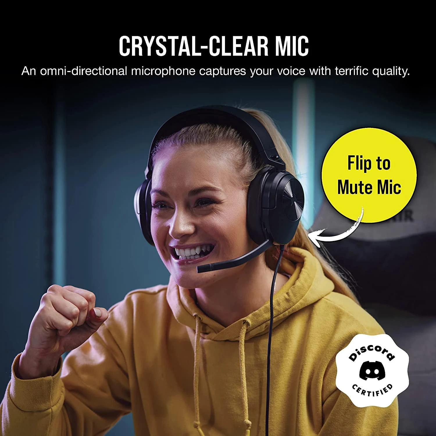 Žaidimų ausinės Corsair HS55 Surround Headset Carbon, Juodos