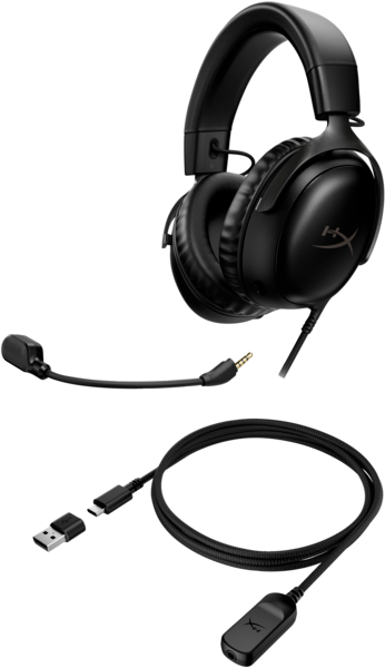 HyperX Cloud III žaidimų ausinės, Juodos