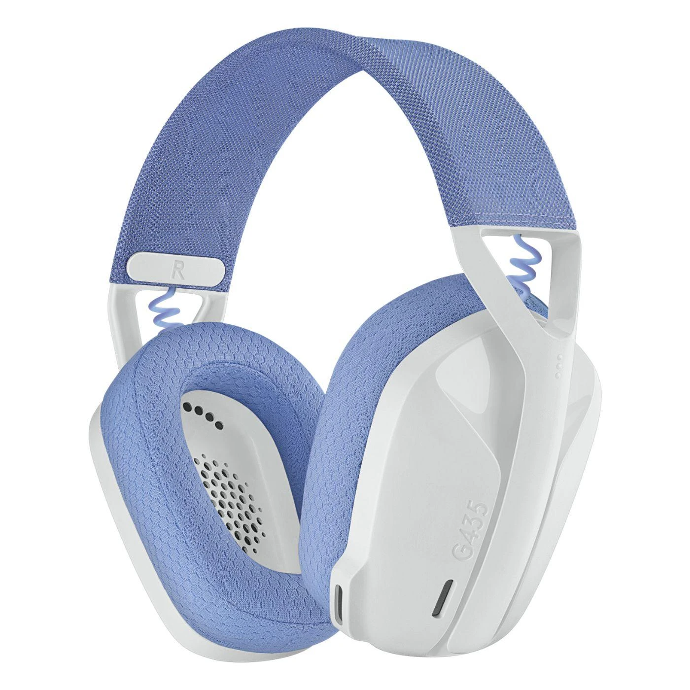 Logitech G435: alyvinės ir baltos spalvos belaidės ausinės