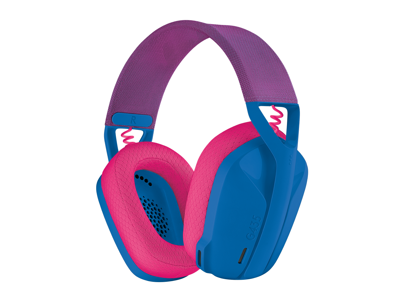 Žaidimų ausinės Logitech G435 Lightspeed, mėlynos/rožinės spalvos