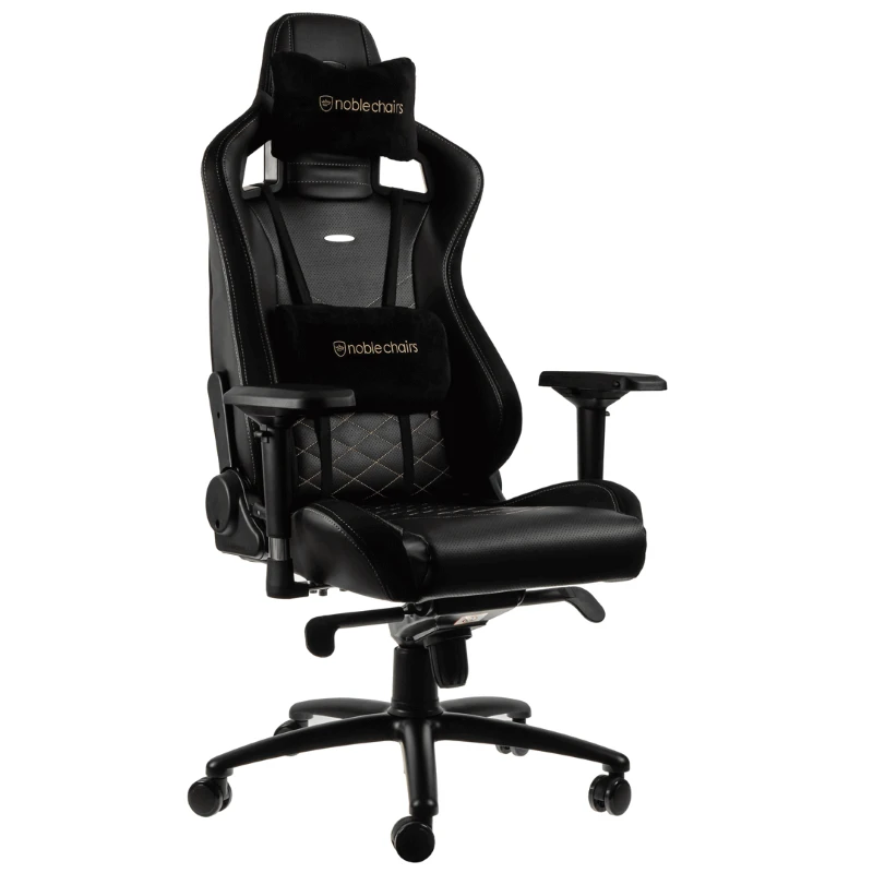 Žaidimų kėdė Noblechairs EPIC PU-Leather Gaming Chair, Juoda-auksinė