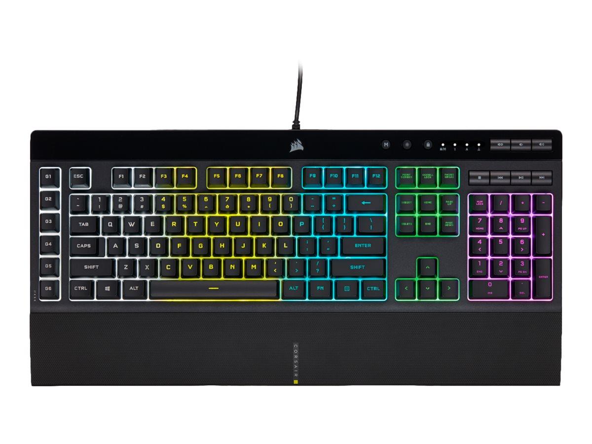 Žaidimų klaviatūra Corsair K55 RGB Pro su 5 zonų RGB pašvietimu, ENG išdėstymas
