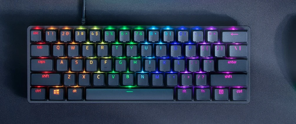 60% Mechaninė Žaidimų klaviatūra Razer Huntsman Mini, Purple Switch, US išdėstymas