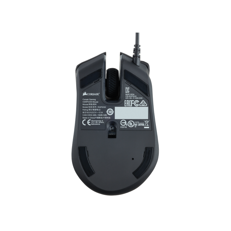 Corsair Harpoon RGB PRO FPS/MOBA Pelė žaidimams, Juodas, 12000 DPI, Optinė