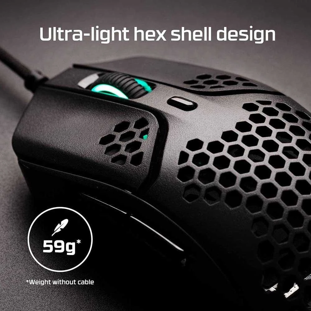 Žaidimų pelė HyperX Pulsefire Haste, Juoda/Raudona
