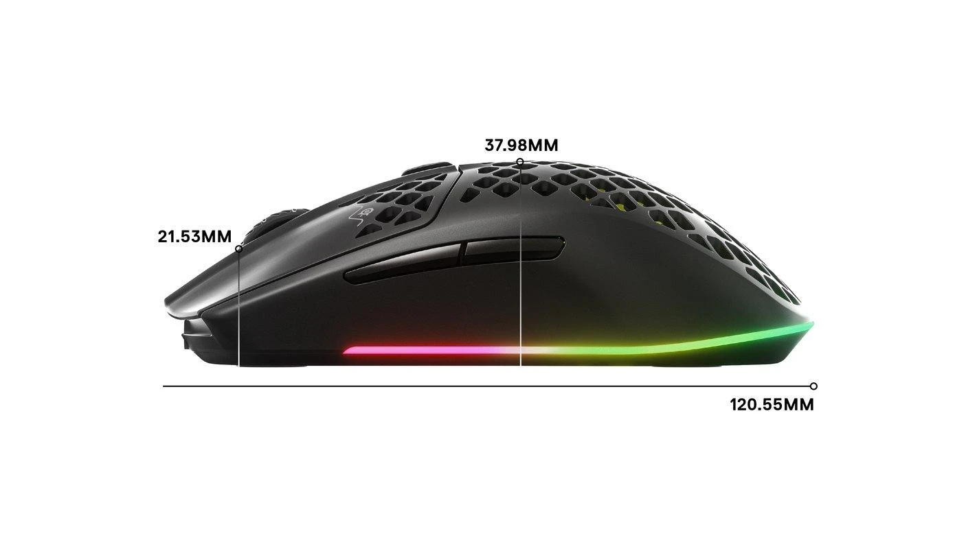Belaidė Žaidimų pelė SteelSeries Aerox 3 Wireless, Juodos spalvos