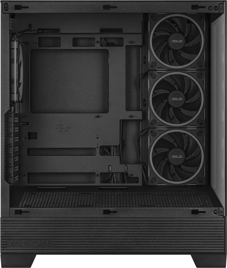 ASUS A31 PLUS TG ARGB kompiuterio korpusas Midi Tower su skaidriu šoniniu langu, suderinamas su ATX / BTX / MicroATX / Mini-ITX, juodos spalvos
