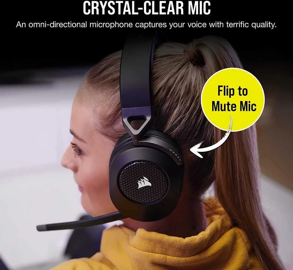 Corsair | Ausinės Žaidimams | HS65 | Belaidės | Over-Ear | Mikrofonas | Carbon | Belaidės