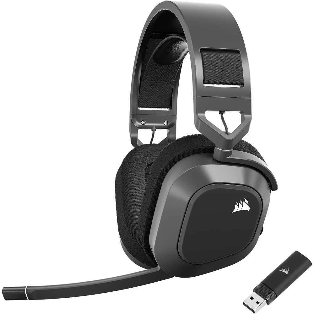 Corsair HS80 MAX belaidės žaidimų ausinės, Pilkos spalvos