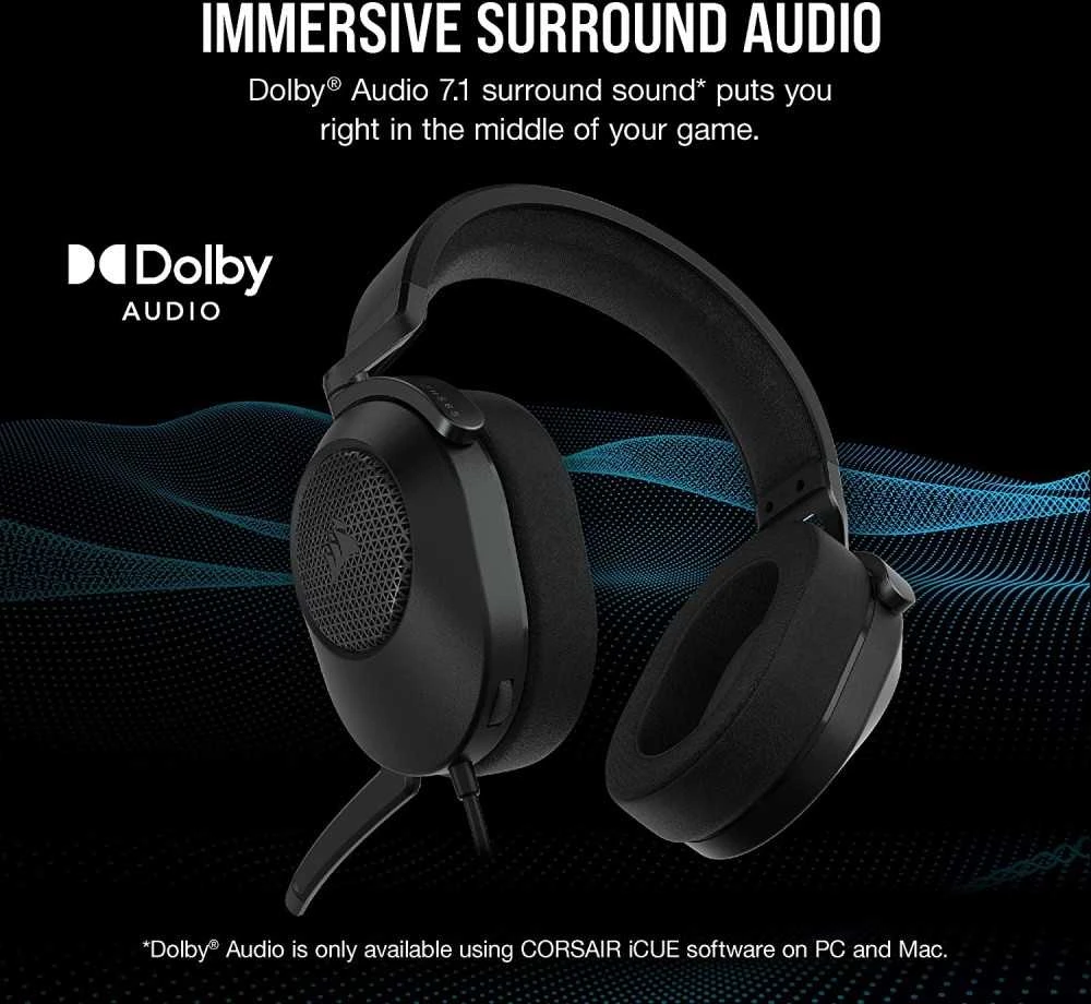 Corsair HS65 Surround Žaidimų Ausinės | Carbon