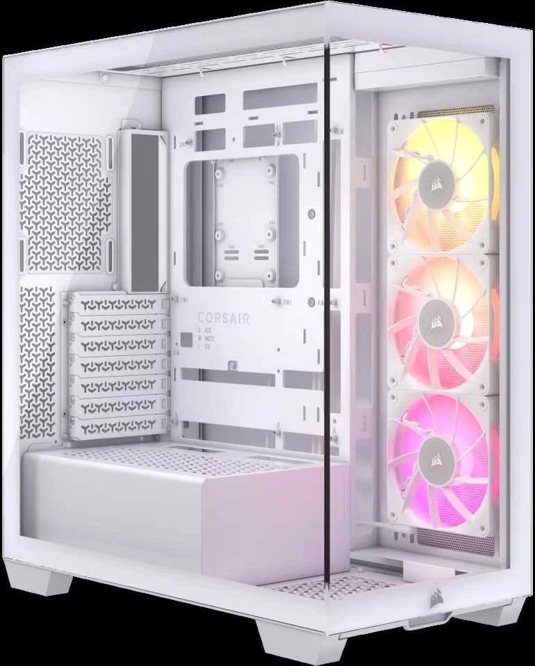 CORSAIR iCUE LINK 3500X RGB grūdinto stiklo vidutinio bokšto kompiuterio dėklas Baltas