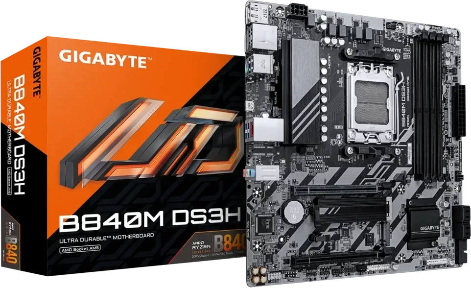 Pagrindinė plokštė GIGABYTE B840M DS3H AM5 1xHDMI 2xDP