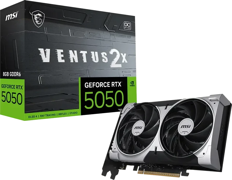 Vaizdo plokštė MSI GeForce RTX 5050 VENTUS 2X OC 8GB DLSS 4