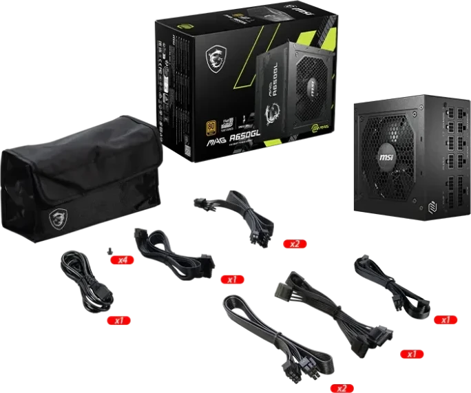 Maitinimo šaltinis MSI MAG A650GL / 80 Plus Gold / 650W
