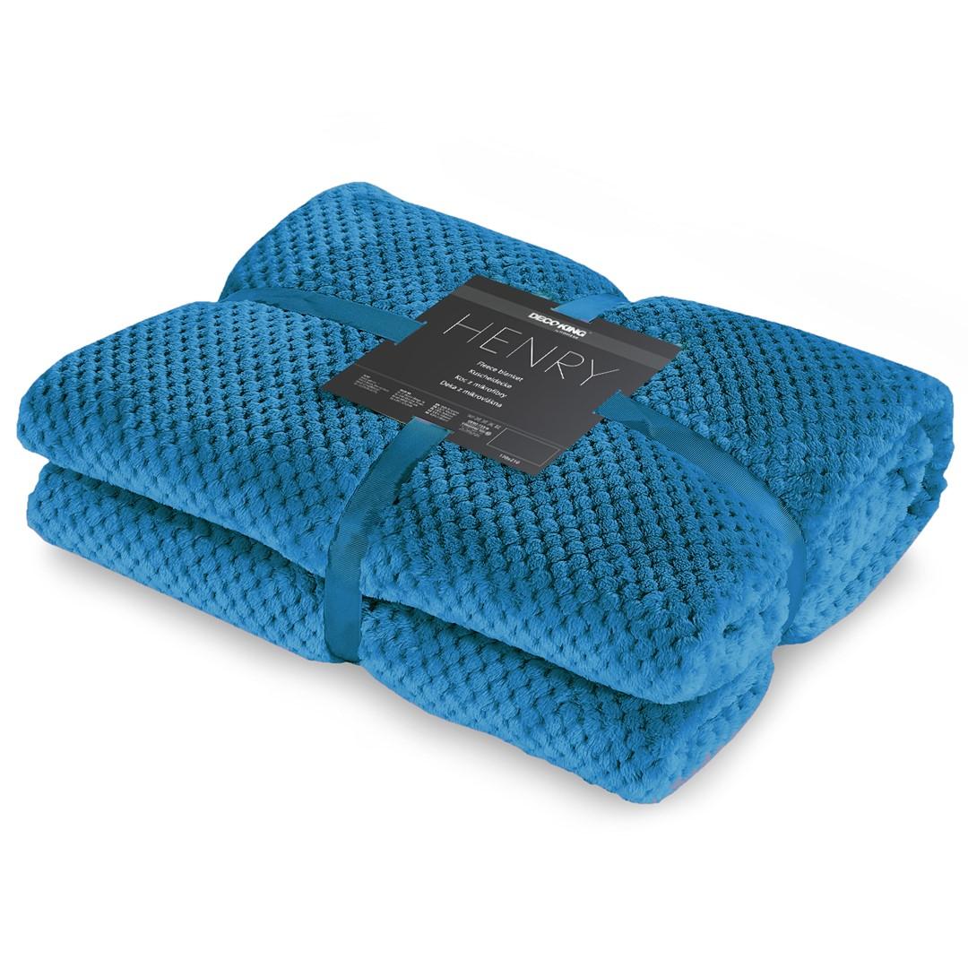 Throw DecoKing Henry, blue, 150 cm x 200 cm