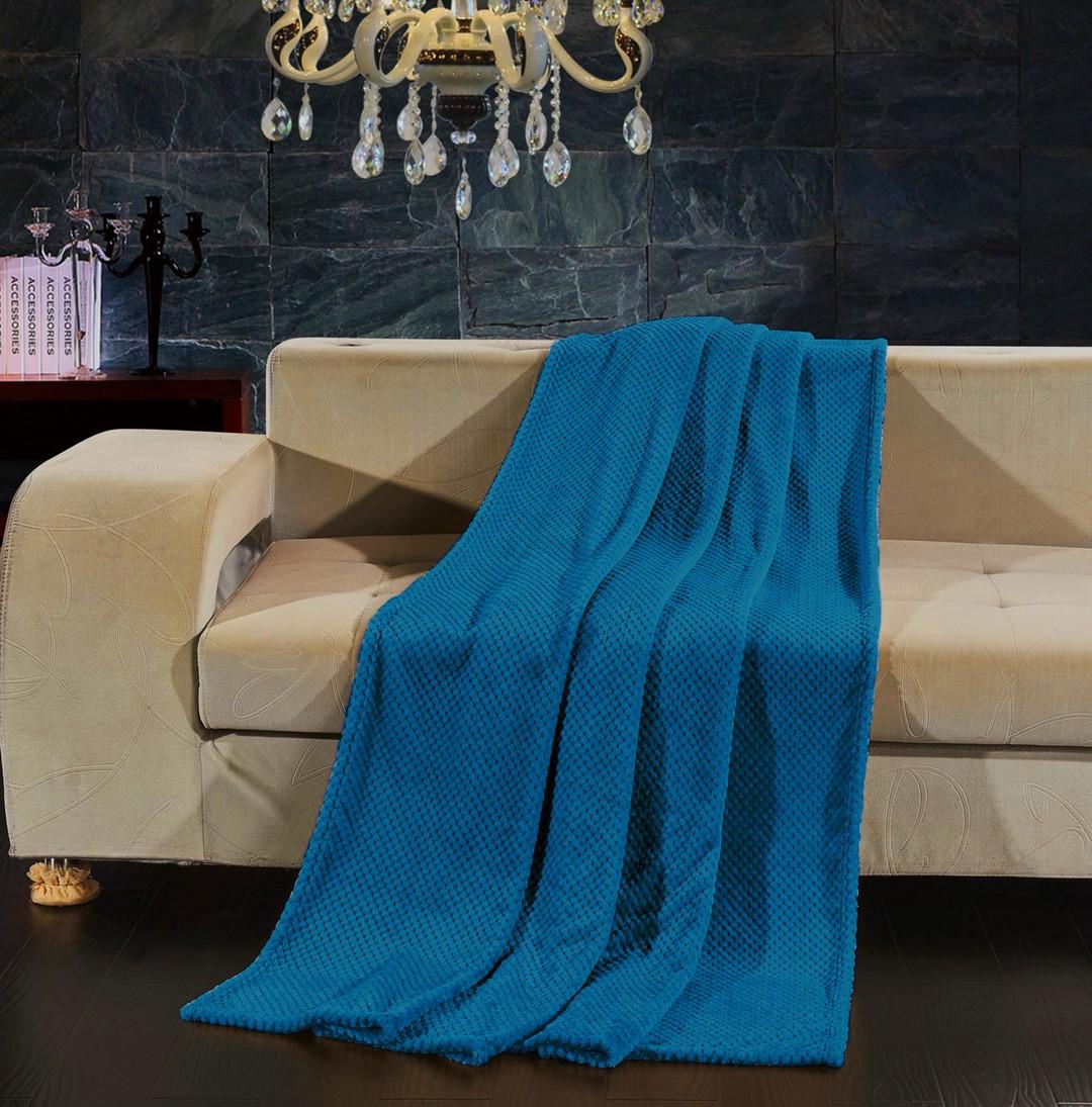 Throw DecoKing Henry, blue, 150 cm x 200 cm