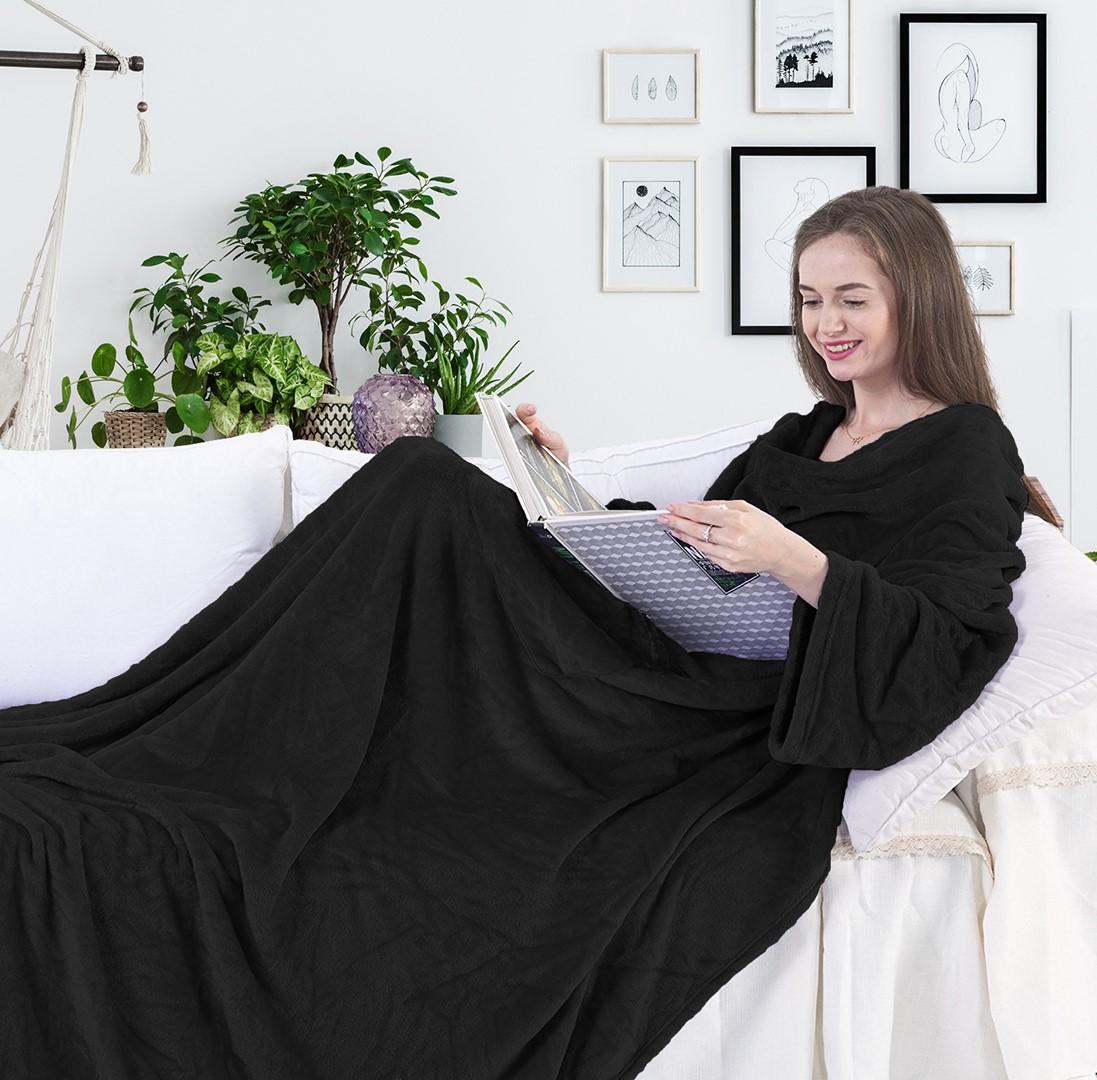 Pledas DecoKing Lazy, juodas, 150 cm x 180 cm aprašymas - Prekės nuotrauka