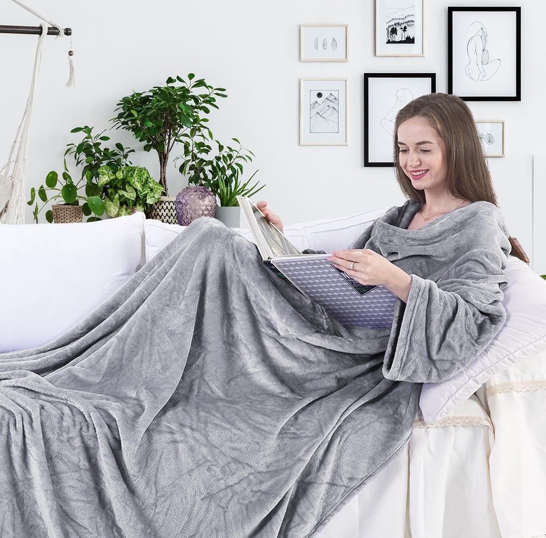 DecoKing Lazy throw, grey, 170 cm x 200 cm