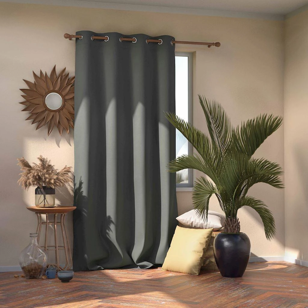 Naktinė užuolaida su žiedais AmeliaHome BLACKOUT 140X270 cm, 1 vnt., spalva: grafito aprašymas - Prekės nuotrauka