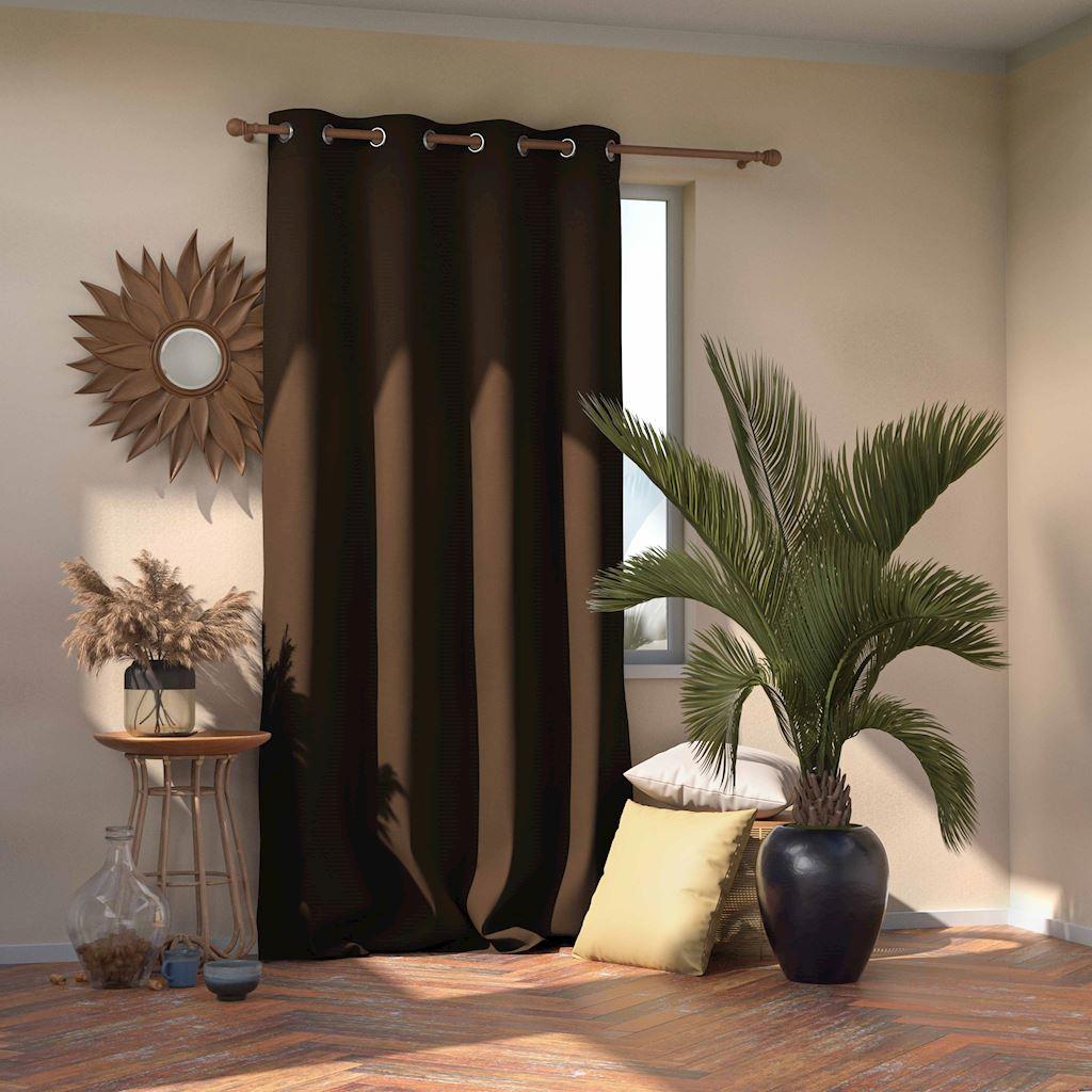 Naktinė užuolaida su žiedais AmeliaHome BLACKOUT 140X270 cm, 1 vnt., spalva: ruda aprašymas - Prekės nuotrauka